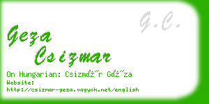 geza csizmar business card